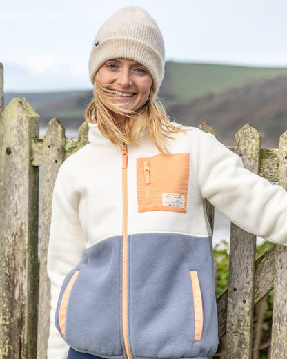 Denya Womens Zip Fleece in Cream