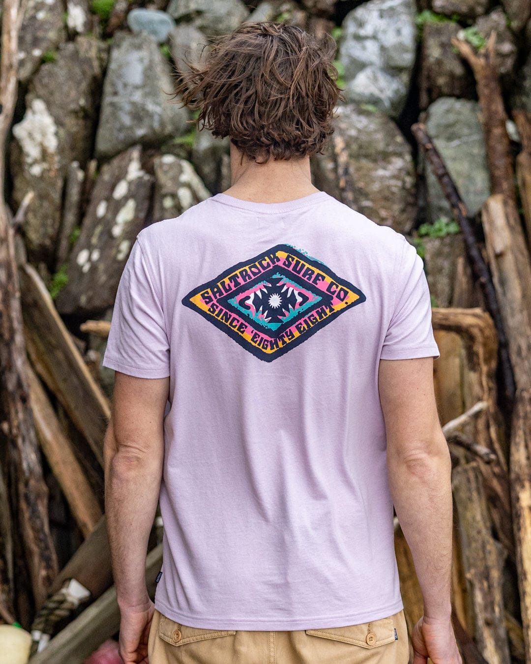 Offshore Mens Short Sleeve T-Shirt in Purple