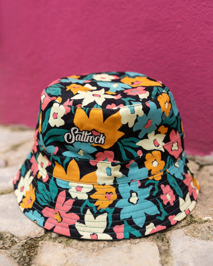 Holidaze Floral Reversible Bucket Hat in Blue