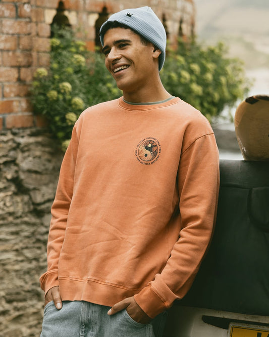 Yin Yang Wave Mens Sweatshirt in Orange