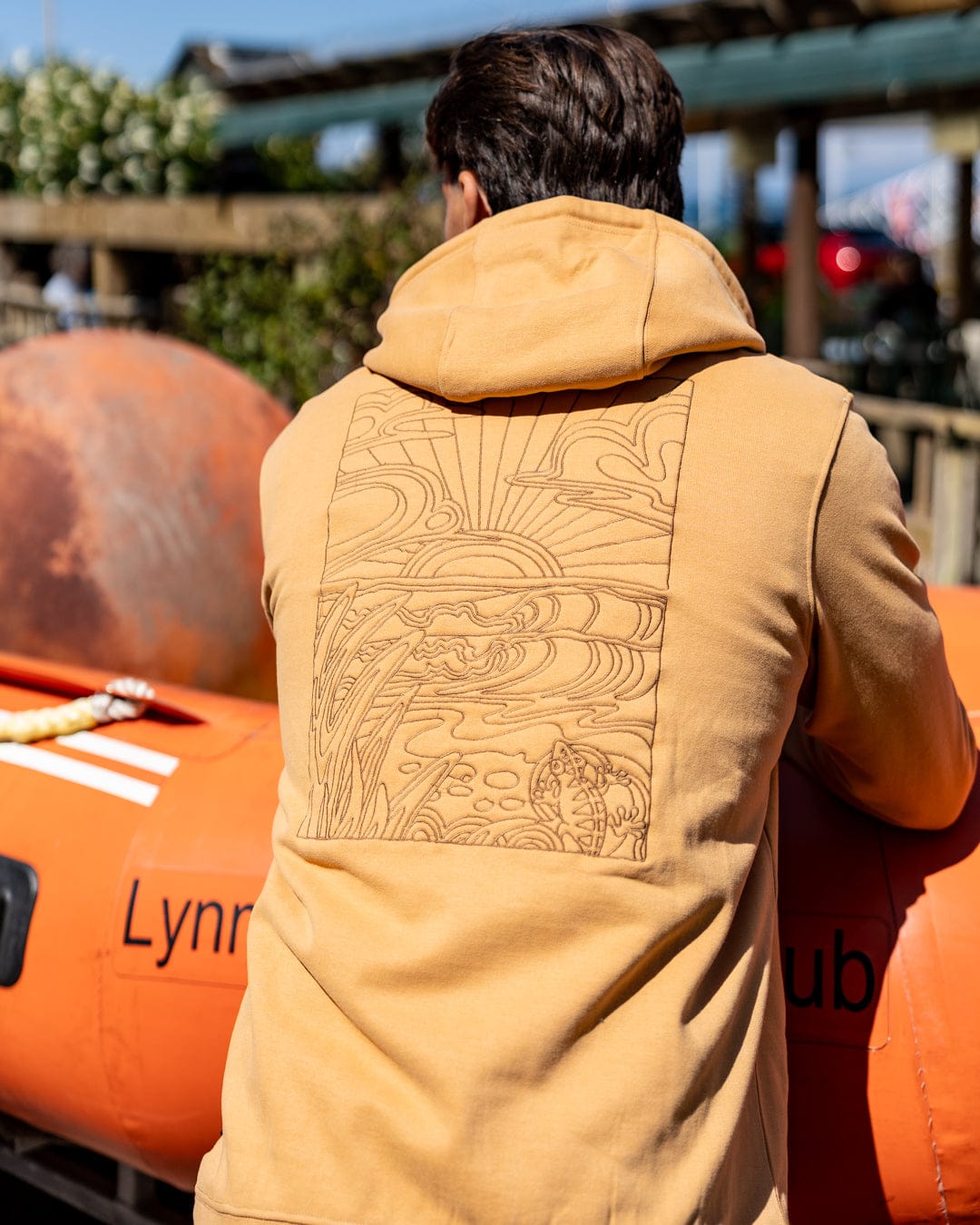 Open Finals Linear Mens Pop Hoodie in Yellow