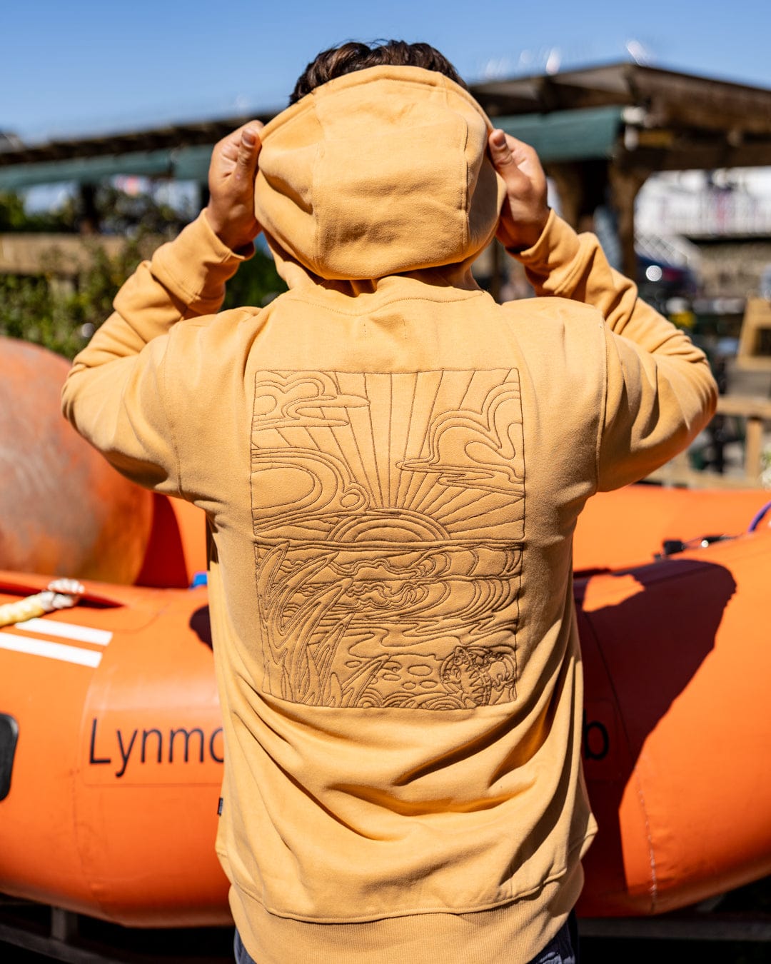 Open Finals Linear Mens Pop Hoodie in Yellow