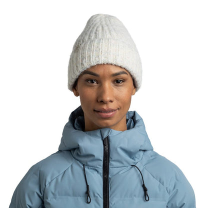 Eyla White - Knitted & Polar Beanie - BUFF