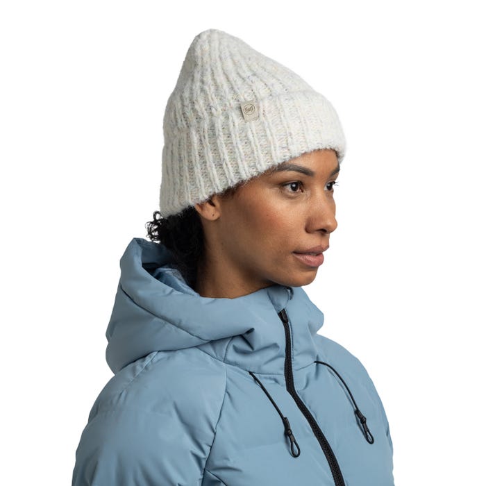 Eyla White - Knitted & Polar Beanie - BUFF