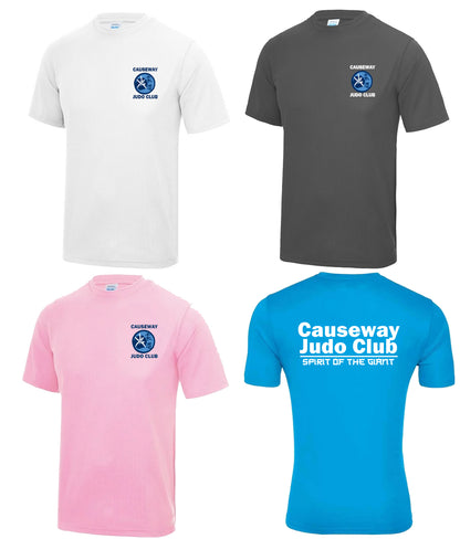 Causeway Judo - Training Tee (White, Grey & Blue)