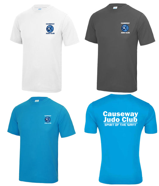 Causeway Judo - Training Tee (White, Grey & Blue)