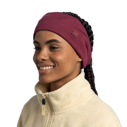 Buff - Merino Wide Headband Solid Tibetan Red