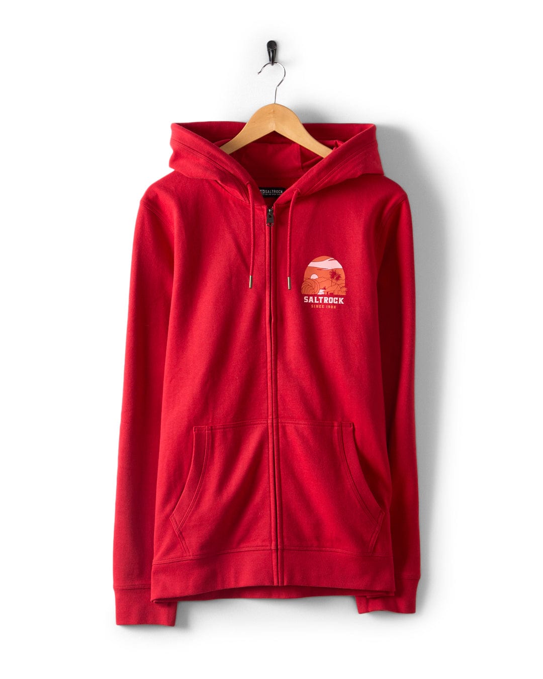 Atlantic Adventure - Mens Zip Hoodie - Red