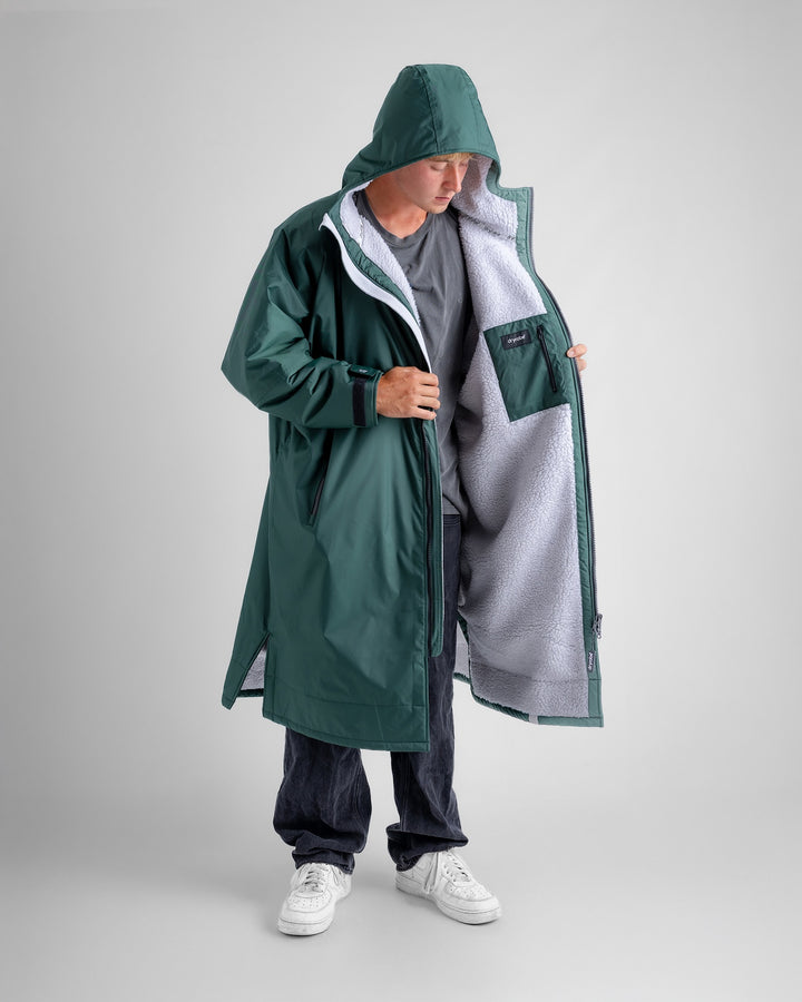 dryrobe Advance Long Sleeve - Dark Green/Grey