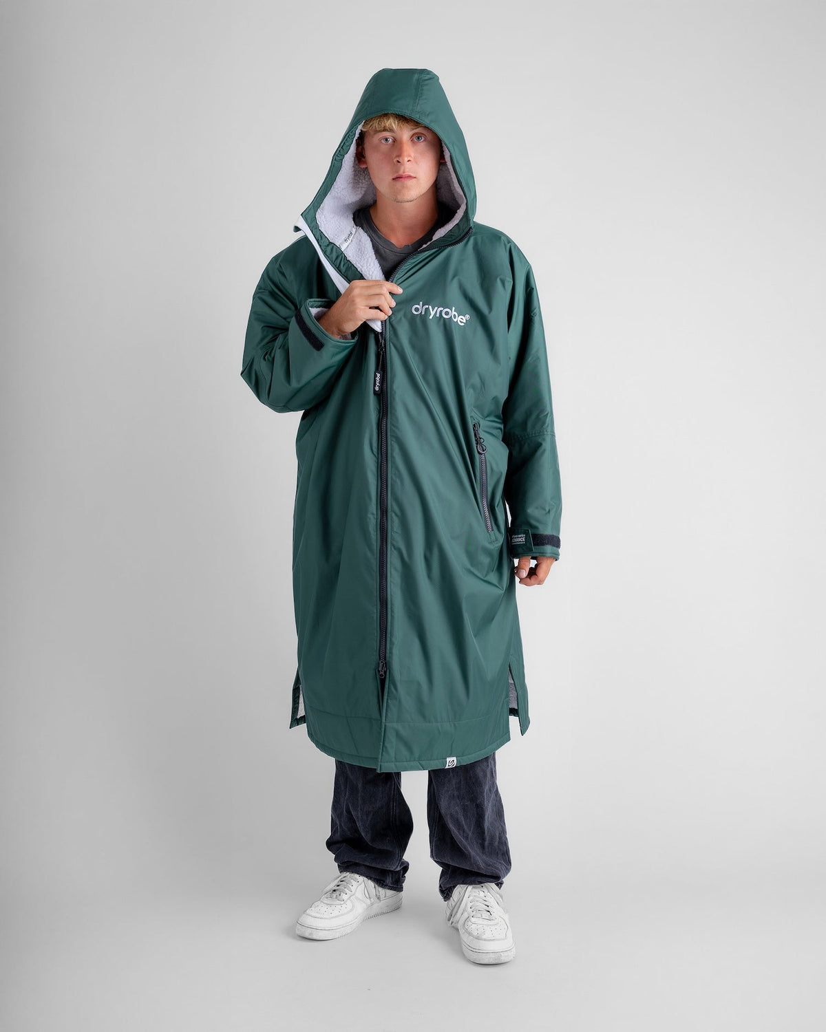 dryrobe Advance Long Sleeve - Dark Green/Grey