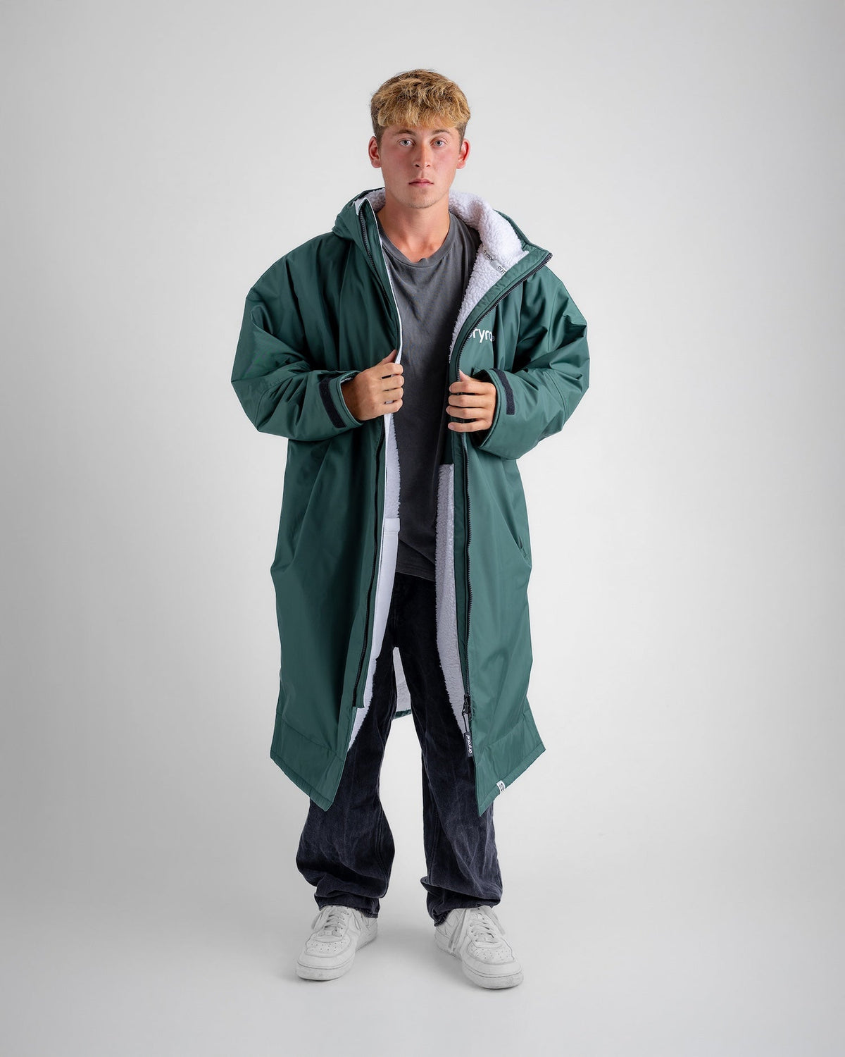 dryrobe Advance Long Sleeve - Dark Green/Grey