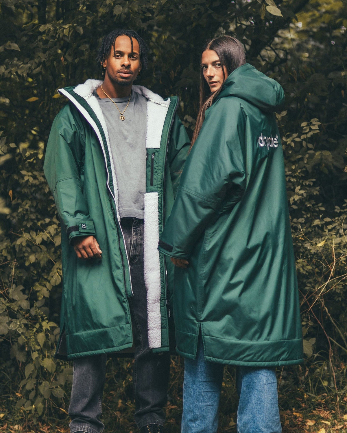 dryrobe Advance Long Sleeve - Dark Green/Grey