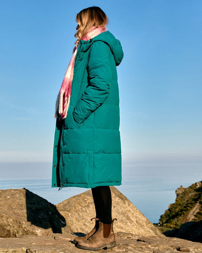Tahoe - Womens Longline Padded Coat - Teal