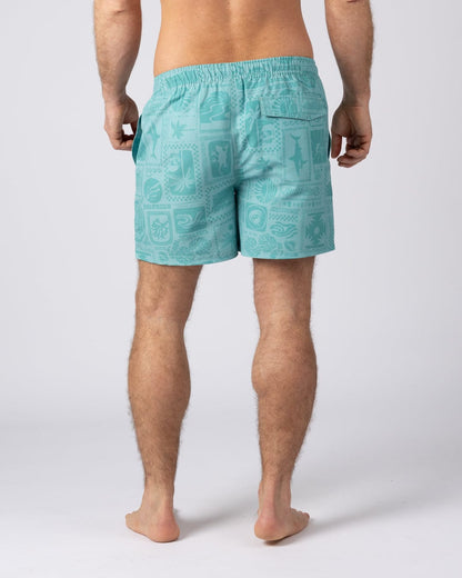 Heritage Tiles Mens Swimwear in Blue