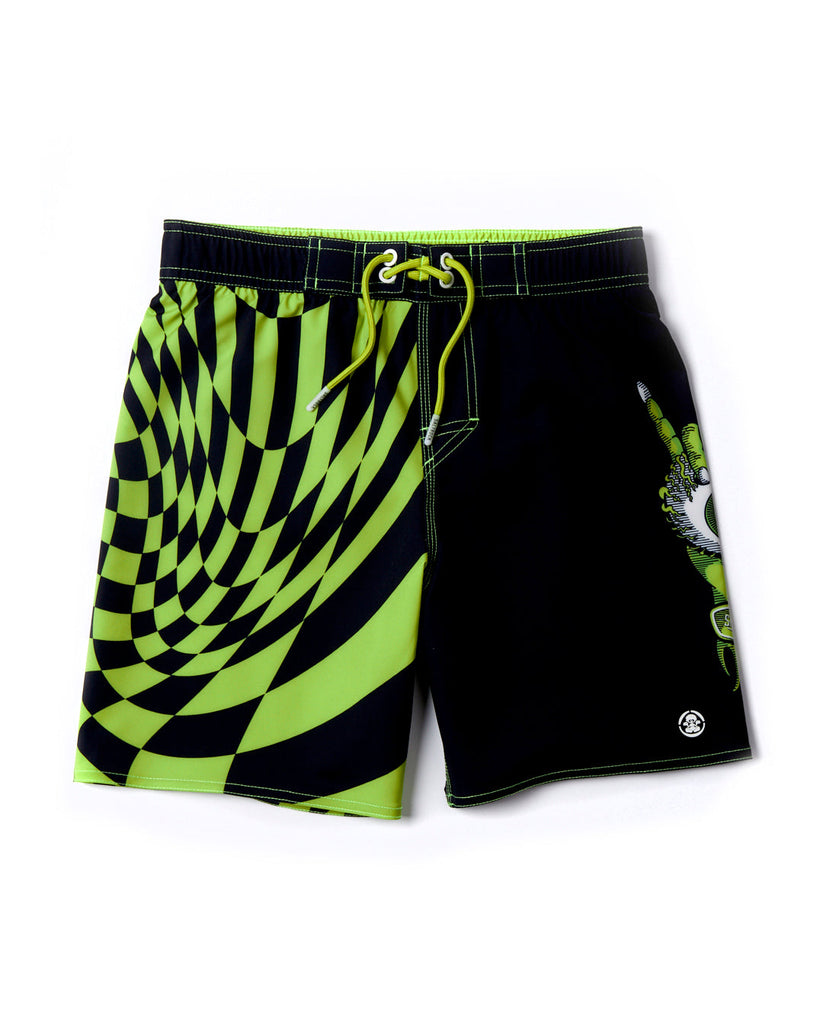 Bowling for Surf - Kids Boardshorts - Black/Green