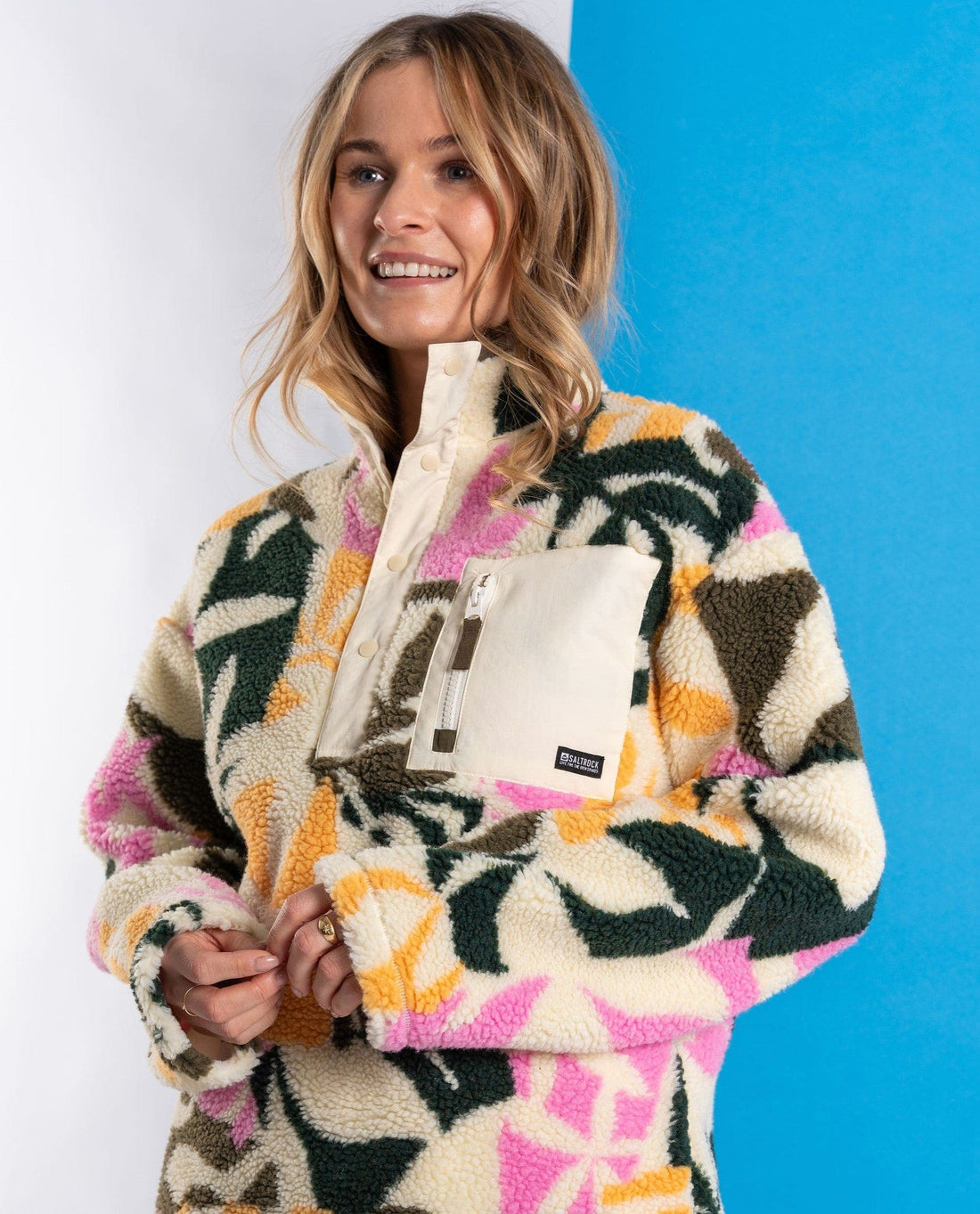 Lizi - Womens Borg 1/4 Neck Recycled Fleece - Cream