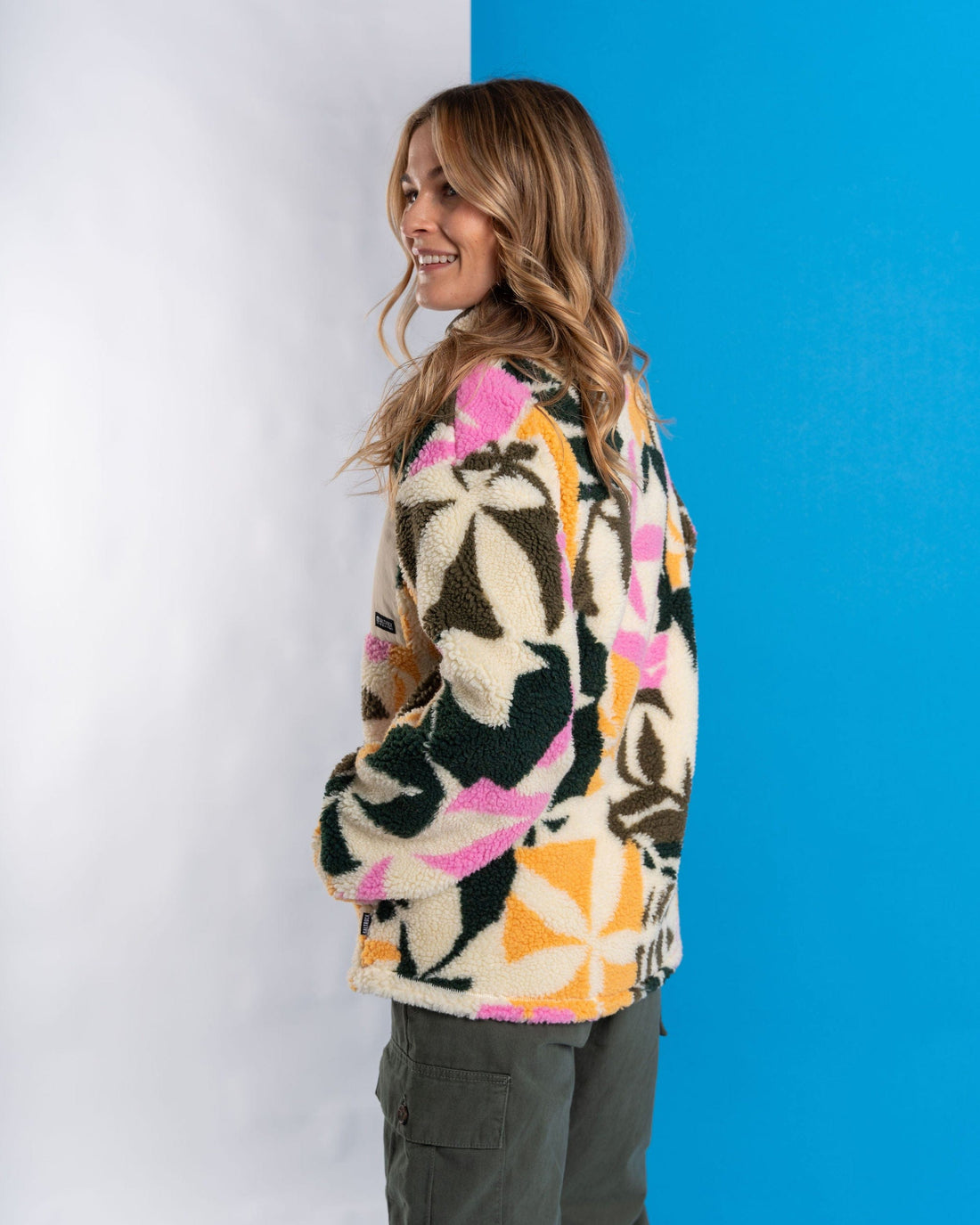 Lizi - Womens Borg 1/4 Neck Recycled Fleece - Cream