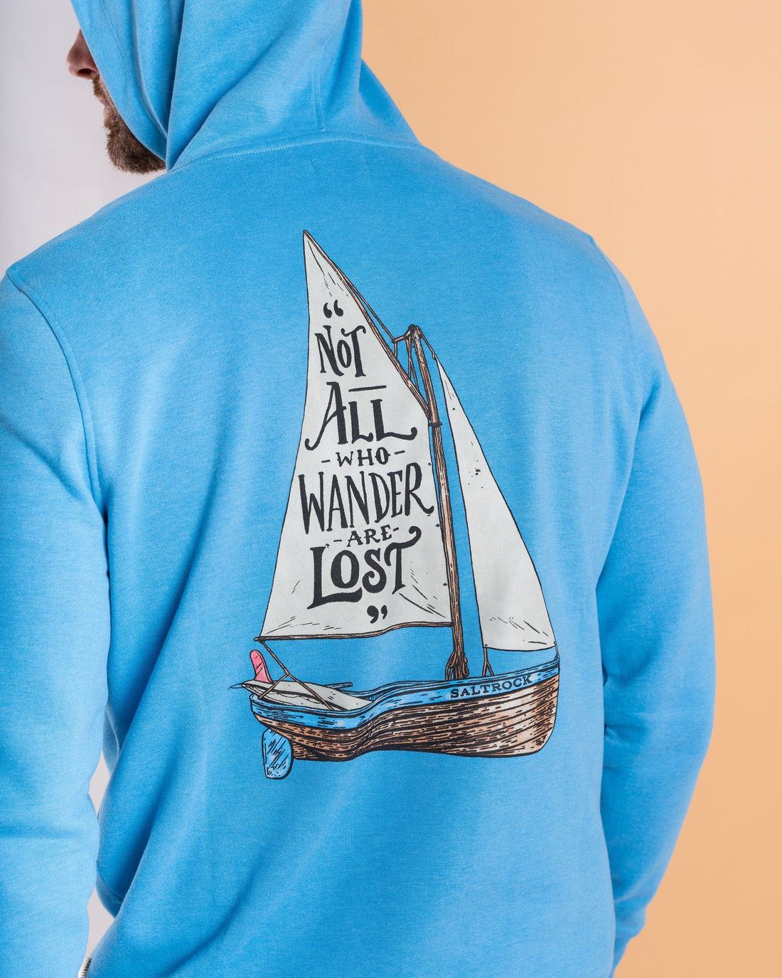Lost Ships - Mens Pop Hoodie - Light Blue