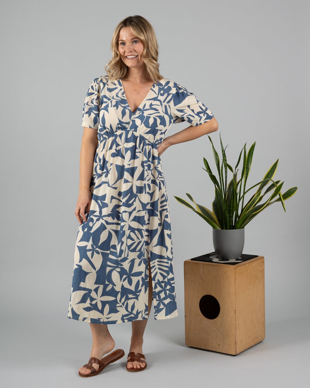 Bay Balance - Womens Midi Dress - Blue