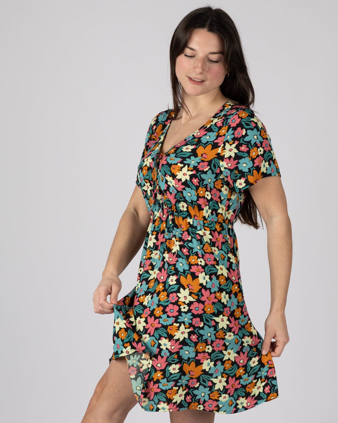 Holidaze Womens Mini Dress in Multi