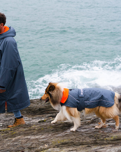 Dryrobe Dark Grey Orange Dog Coat