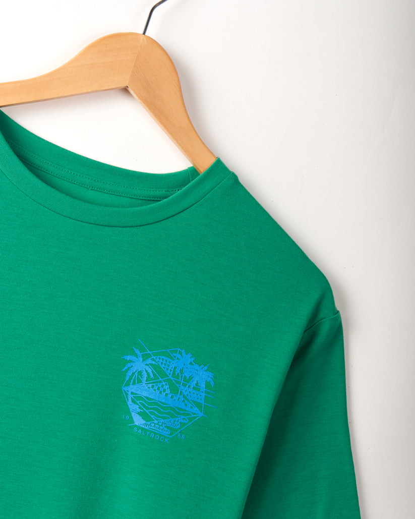 Geo Palms Solid Tee - Green