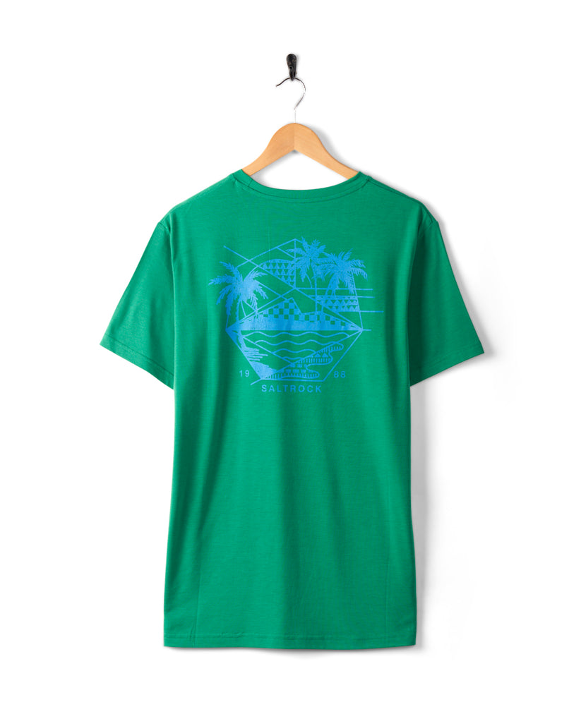 Geo Palms Solid Tee - Green
