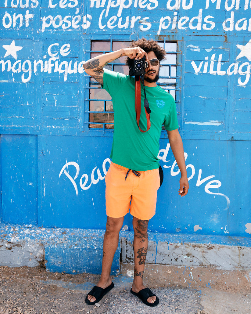 Geo Palms Solid Tee - Green
