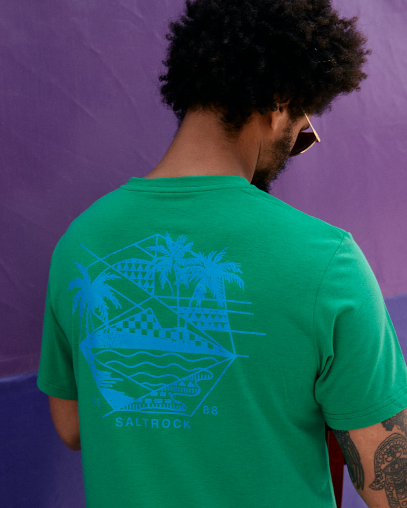 Geo Palms Solid Tee - Green