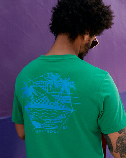 Geo Palms Solid Tee - Green