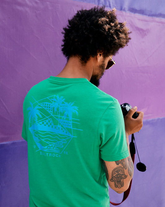 Geo Palms Solid Tee - Green