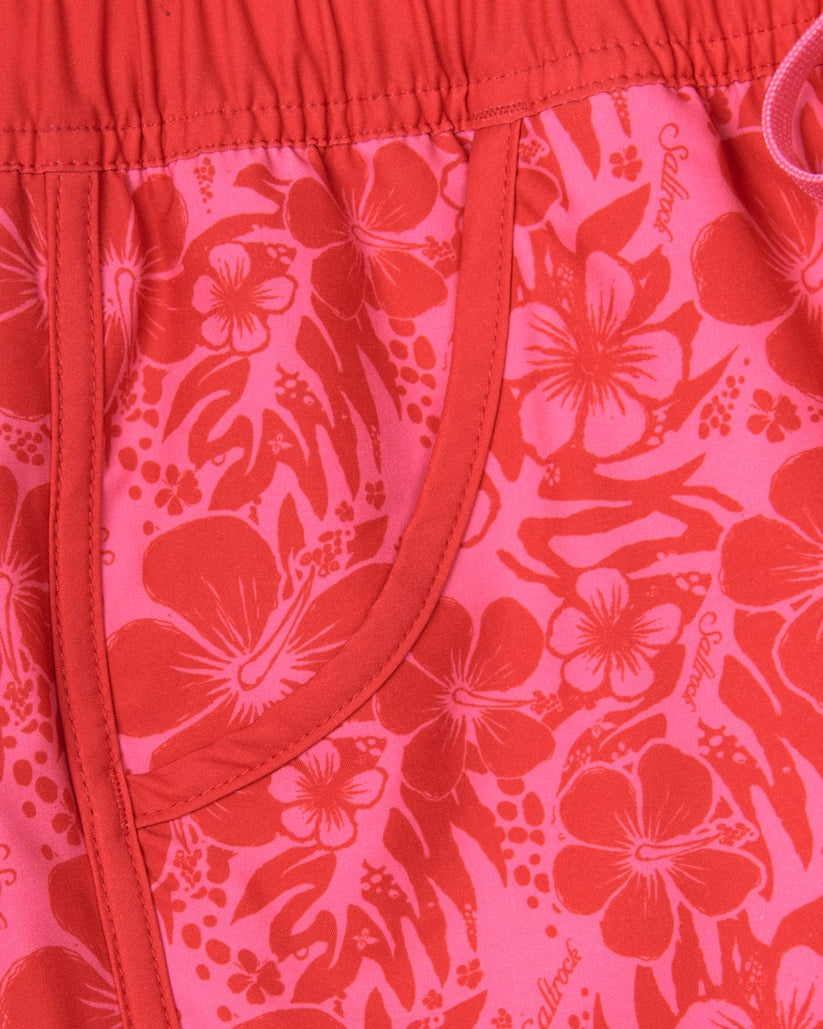 Hibiscus - Womens Boardshorts - Red/Pink