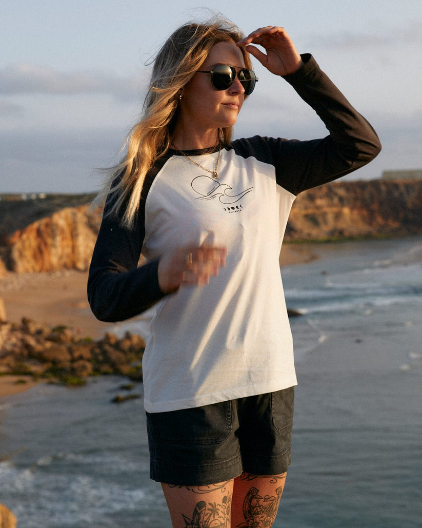 High Tides - Womens Raglan Long Sleeve T-Shirt - White