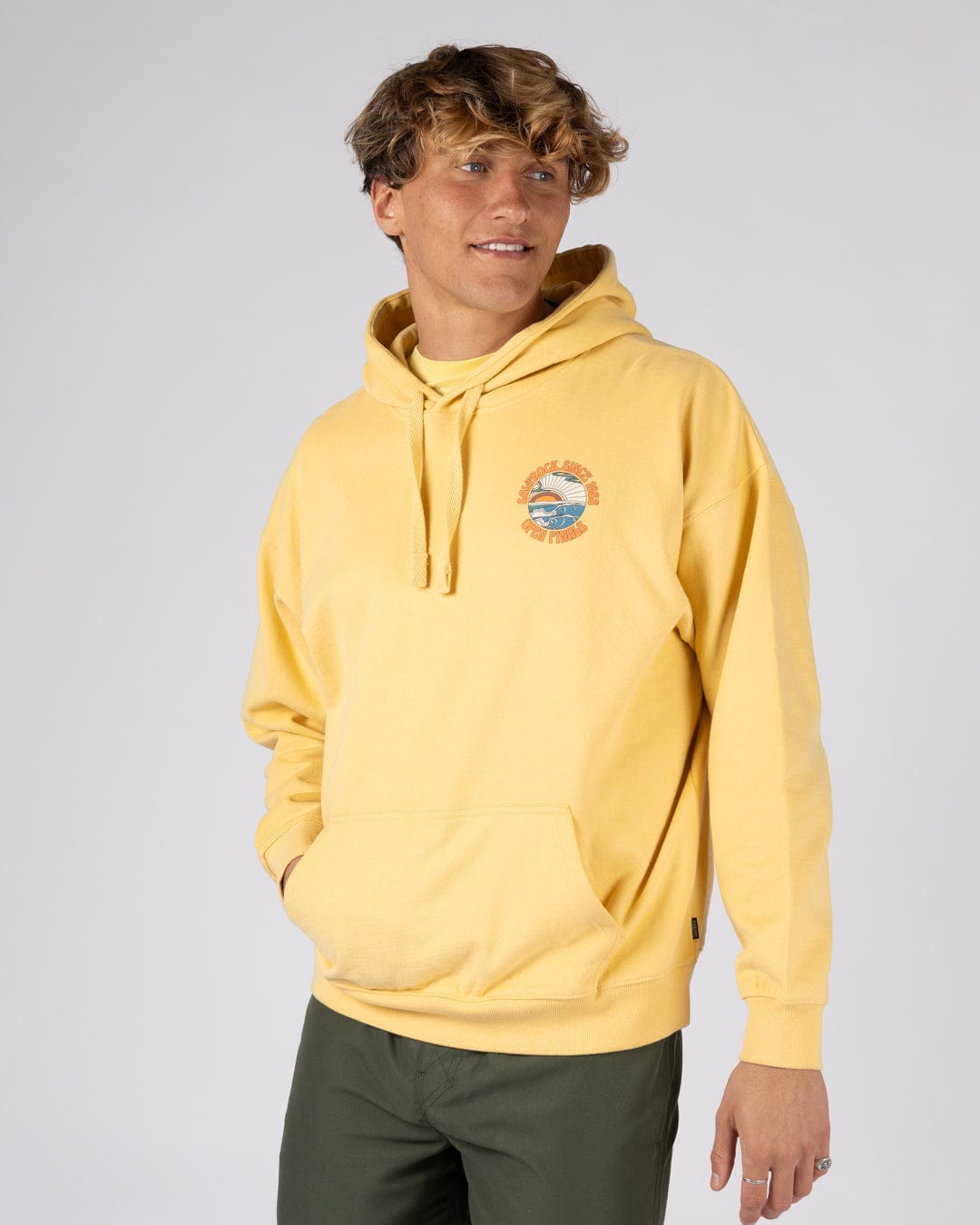 Open Finals Mens Pop Hoodie in Yellow