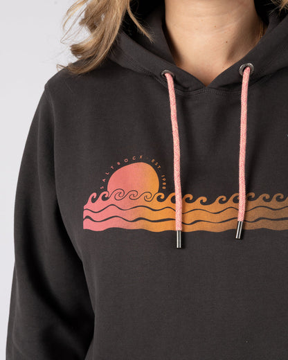 Golden Hour Womens Pop Hoodie in Dak Grey