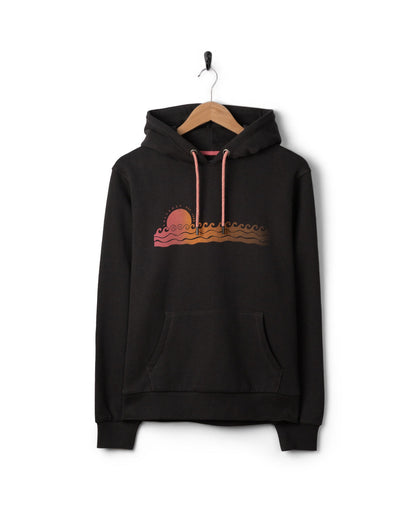 Golden Hour Womens Pop Hoodie in Dak Grey