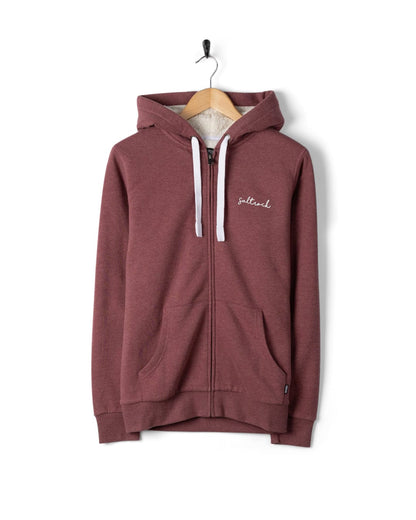 Saltrock Velator - Borg Lined Hoodie in Burgundy