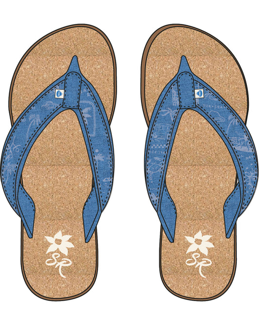 Island Life - Flip Flops - BLUE