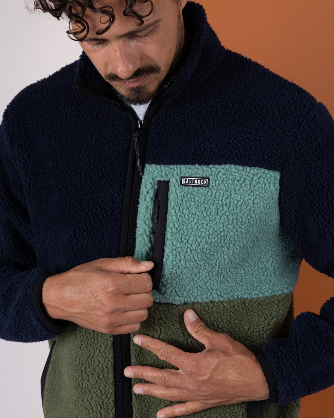 Wye - Mens Borg Zip Fleece - Navy/Blue