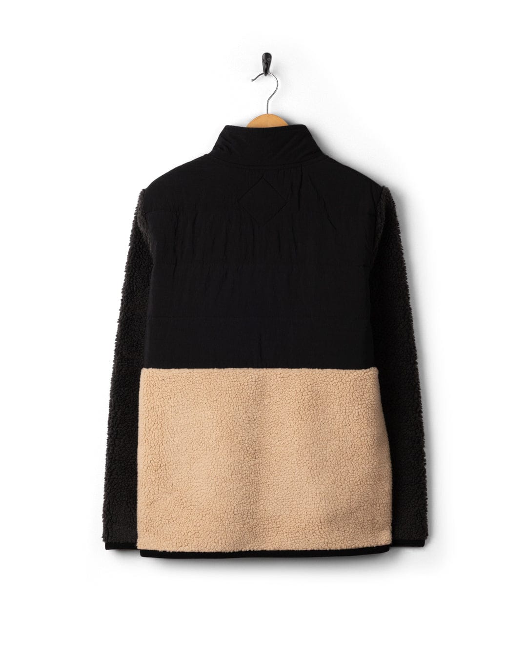 Rafe Mens Zip Fleece in Black/Beige