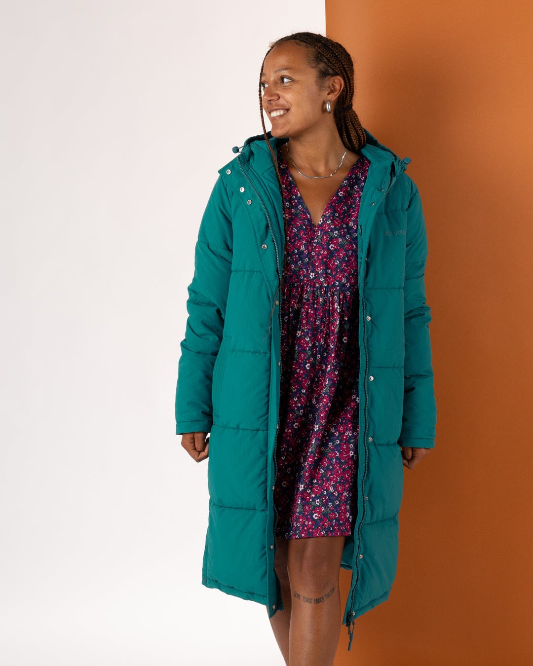 Tahoe - Womens Longline Padded Coat - Teal