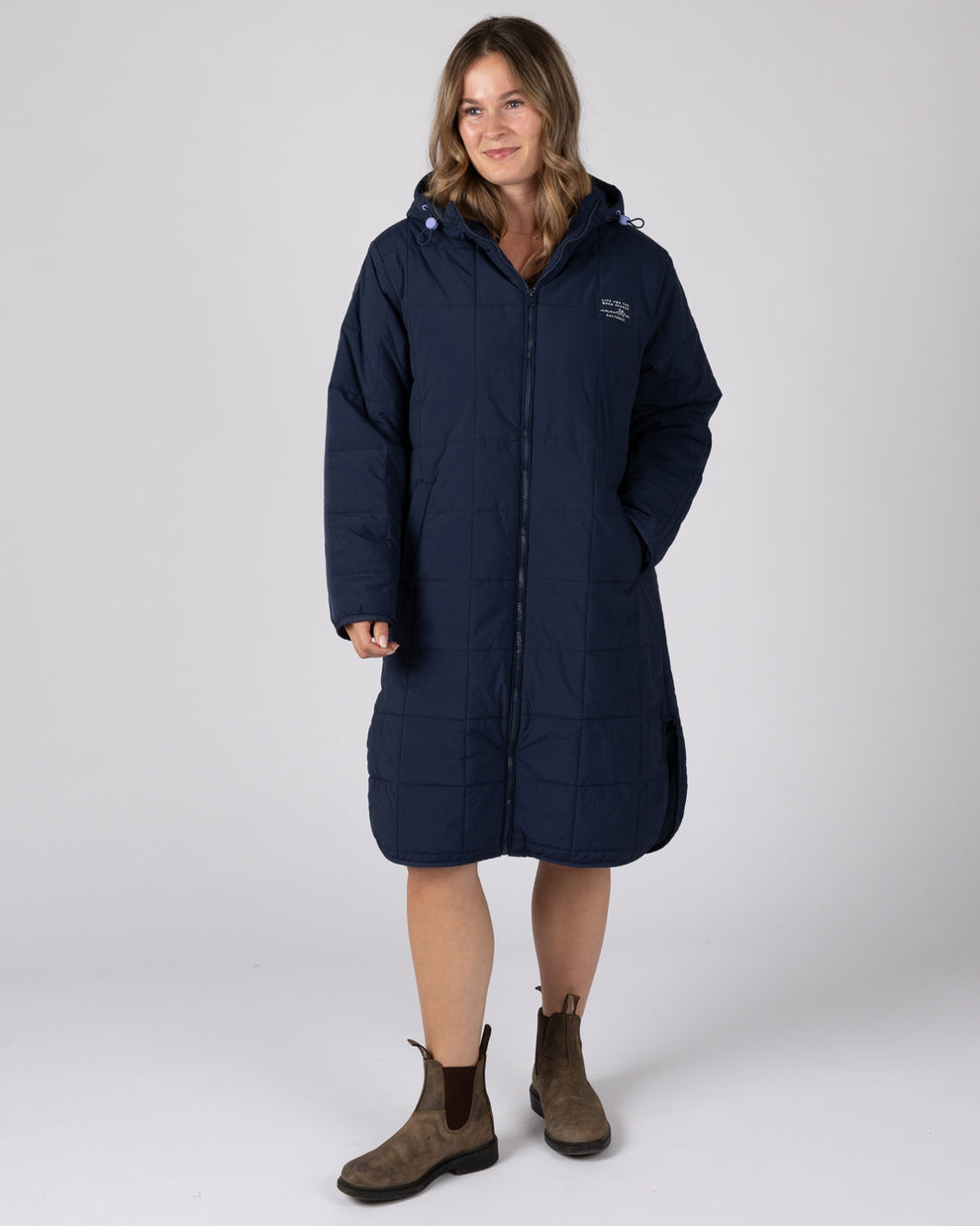 Montana Womens Long Water Resistant Coat in Blue