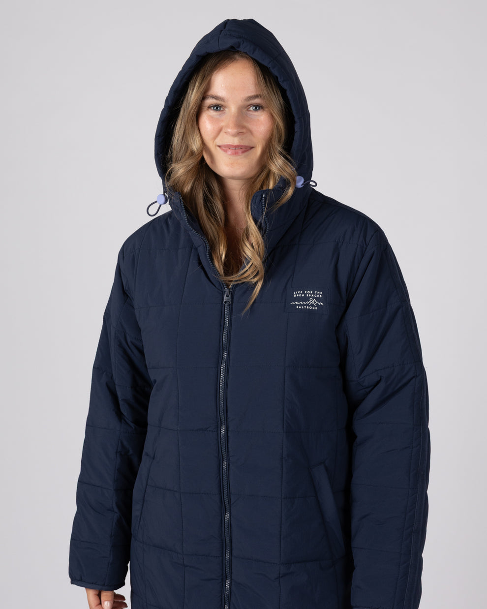Montana Womens Long Water Resistant Coat in Blue