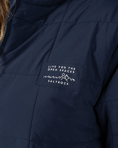 Montana Womens Long Water Resistant Coat in Blue