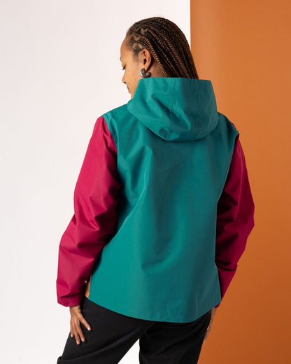 Drea - Womens Water Resistant Colour Block Jacket - Teal