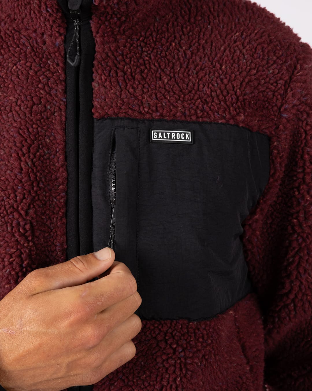 Wye Nep Mens Zip Fleece in Red