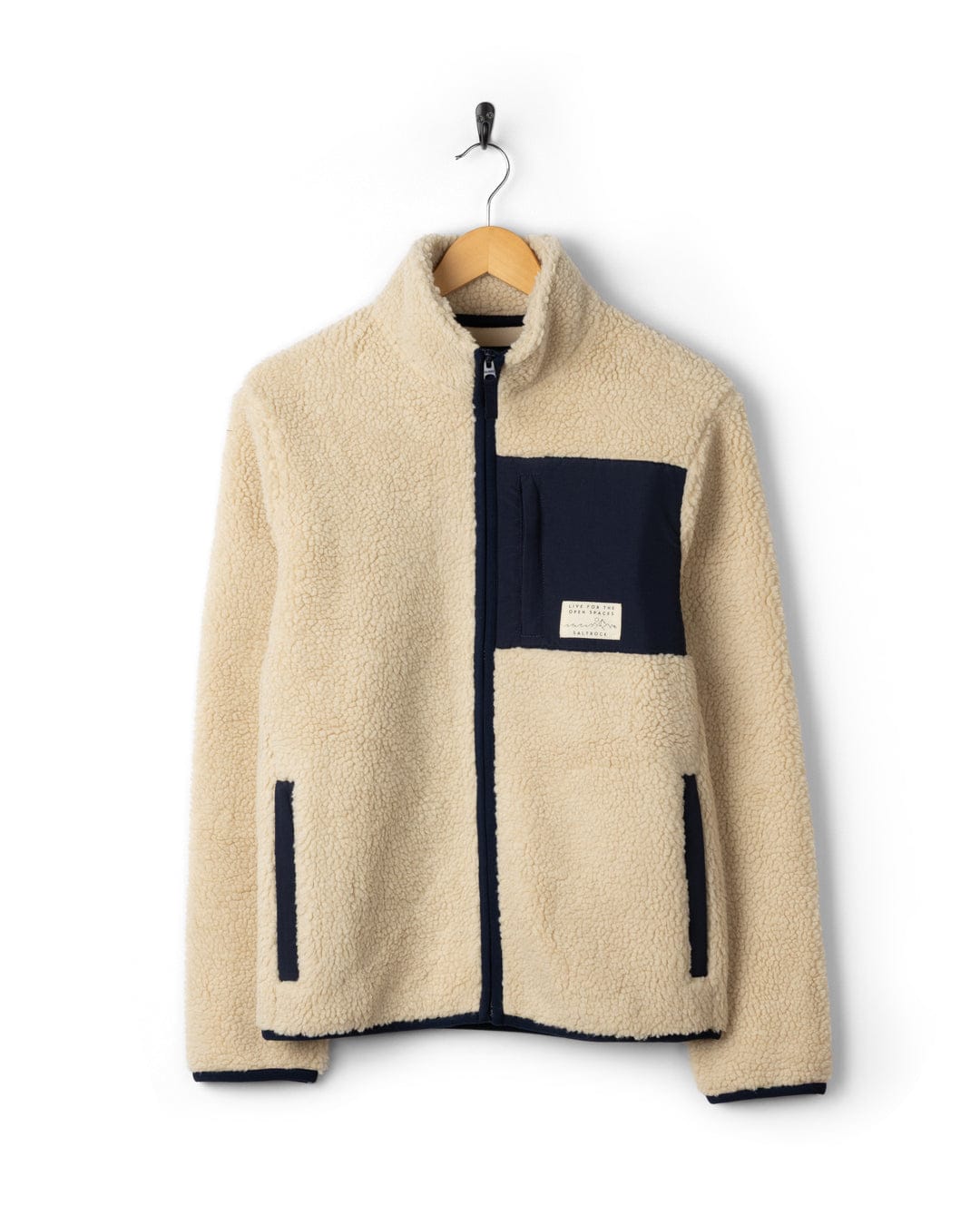 Wrenna Womens Zip Through Fleece in Cream