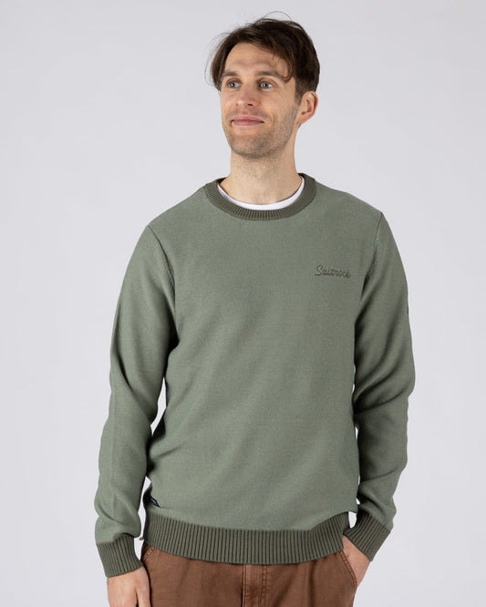 Callum Mens Knitted Jumper in Blue