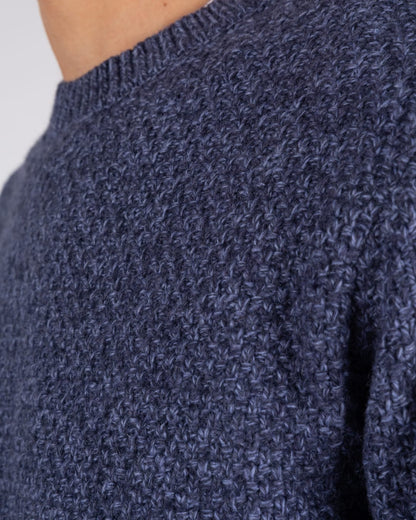 Bury Knitted Mens Jumper in Dark Blue