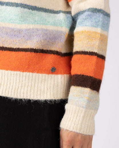 Lyris Womens Striped Jumper in Orange